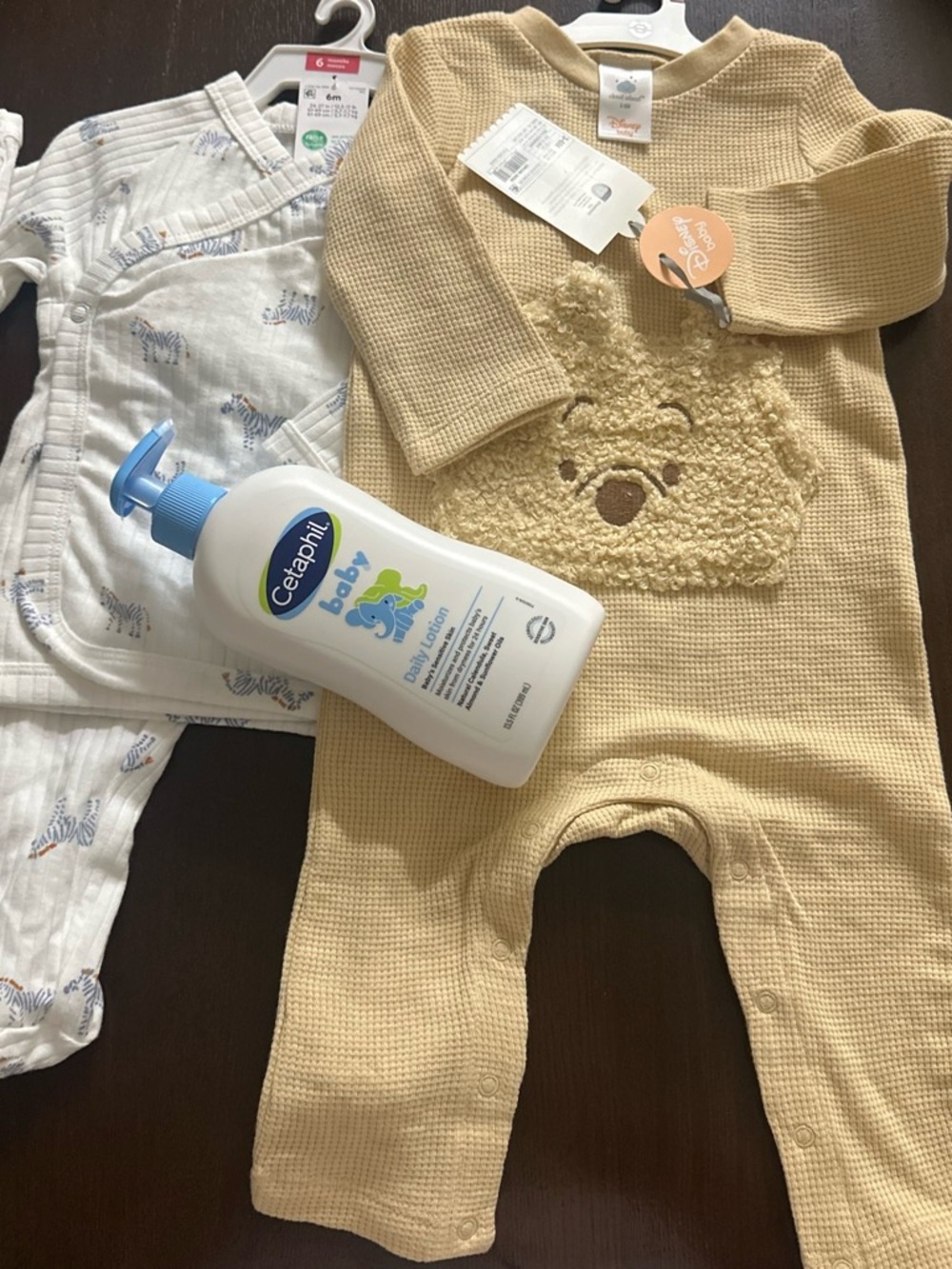 Carter's Cream Waffle-Knit Bear Footie Pajamas